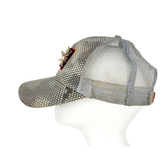 SIMMS Hex Camo Fly Fishing Trout Patch Trucker Hat Limited Edition Bonus 8 Flies - Picture 7 of 11